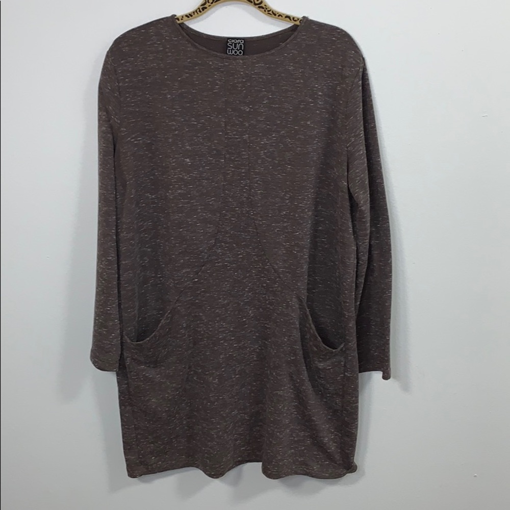 Clara Sunwoo Tunic Dress w/ pockets, olive, 1x